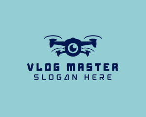 Vlogger - Blue Lens Drone logo design