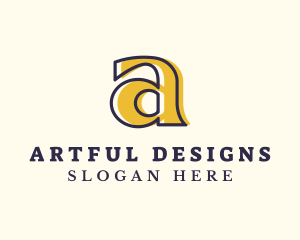 Retro Brand Letter A logo design