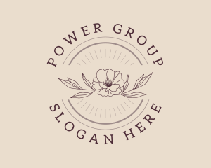 Cosmetics - Traditional Flower Text Badge logo design