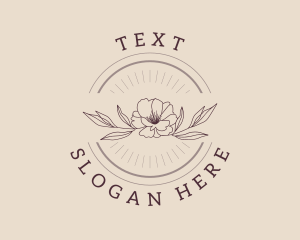 Traditional Flower Text Badge logo design