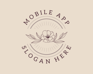 Skin Care - Traditional Flower Text Badge logo design