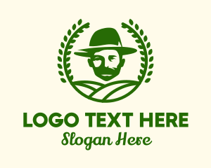 Male - Bearded Farmer Man logo design