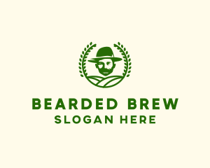 Bearded Farmer Man logo design