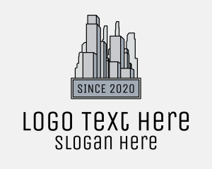 Grey - Urban City Buildings logo design