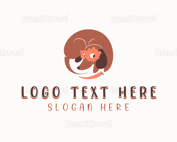 Pet Dachshund Grooming Logo