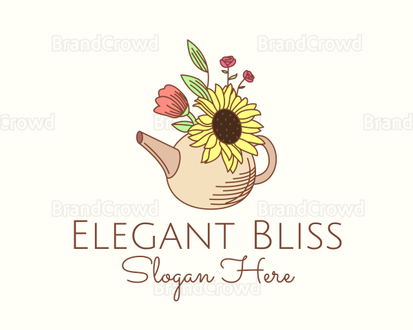 Floral Watering Pot Logo