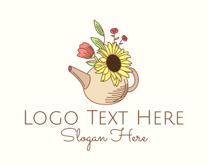 Floral Watering Pot Logo