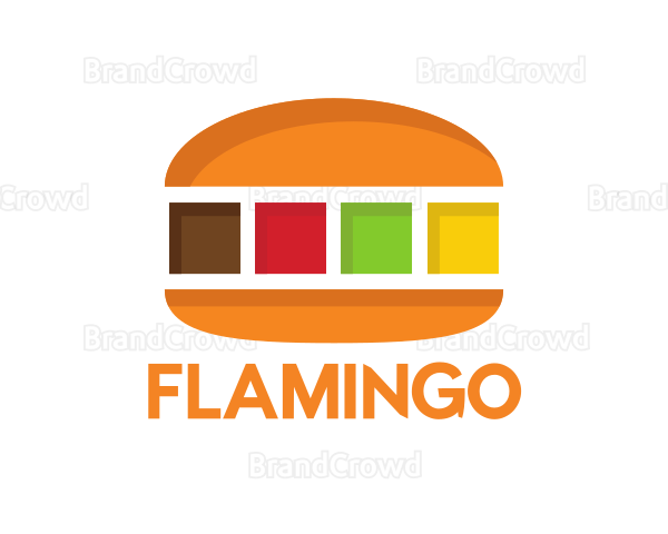 Colorful Burger Food Logo