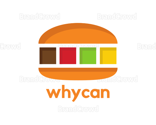 Colorful Burger Food Logo