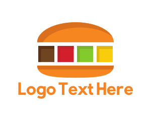 Colorful Burger Food logo design