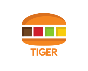 Colorful Burger Food Logo