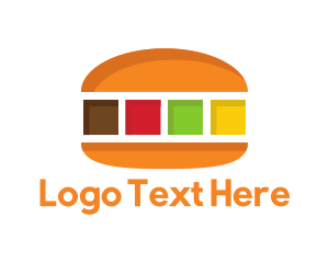 Colorful Burger Food Logo