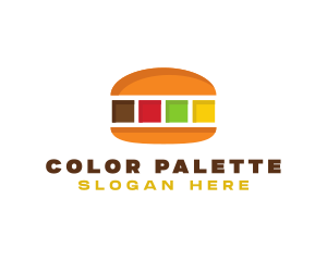 Colorful Burger Food logo design