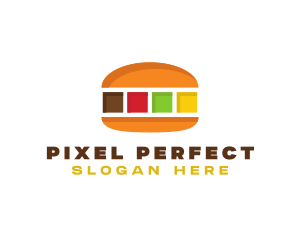 Colorful Burger Food logo design