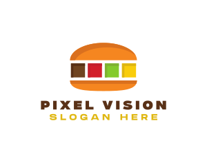 Colorful Burger Food logo design