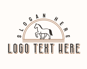 Pony - Trotting Horse Ranch logo design