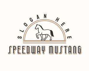 Mustang - Trotting Horse Ranch logo design