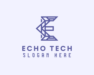 Professional Modern Tech Letter E logo design