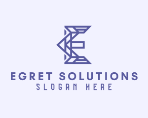 Professional Modern Tech Letter E logo design