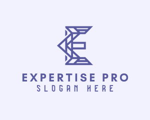 Professional Modern Tech Letter E logo design