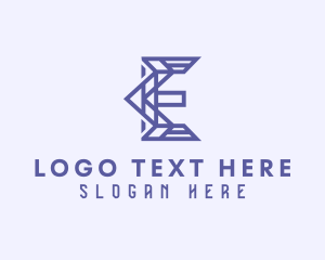 Online - Professional Modern Tech Letter E logo design