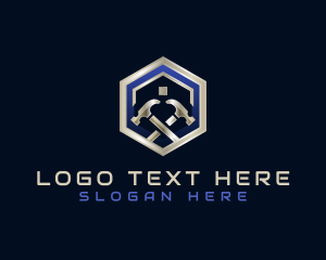 Hexagon - Hammer Construction Builder logo design