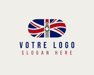 British - Clock Tower Flag logo design