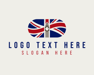 London - Clock Tower Flag logo design