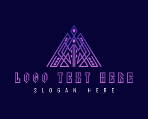 Ai - Cyber Triangle Pyramid logo design