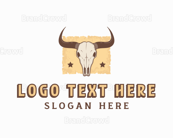 Western Cow Skull Logo