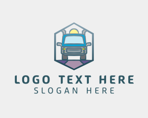 Tow Truck - Hexagon Truck Logistics logo design