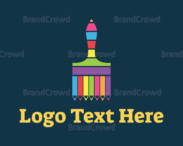 Colorful Paintbrush Stripes Logo