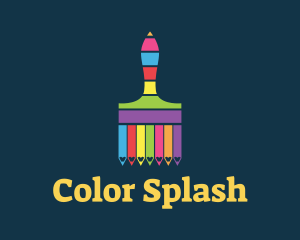 Colorful Paintbrush Stripes logo design