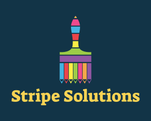 Colorful Paintbrush Stripes logo design