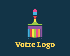Paint And Sip - Colorful Paintbrush Stripes logo design