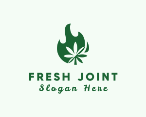 Joint - Flaming Cannabis Leaf logo design