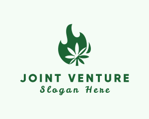 Joint - Flaming Cannabis Leaf logo design