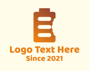 Orange - Cookie Charge Bite logo design