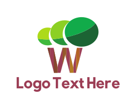 Letter W - Letter W Tree logo design