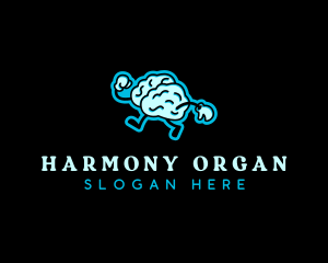 Organ - Walking Brain Idea logo design