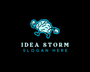 Walking Brain Idea logo design