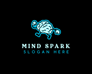Stimulation - Walking Brain Idea logo design