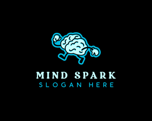 Walking Brain Idea logo design