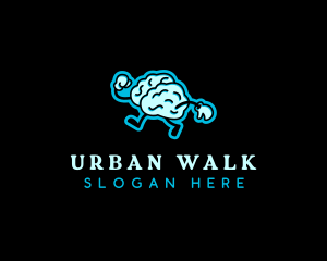 Walking Brain Idea logo design