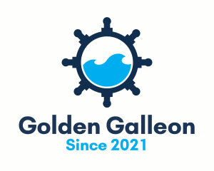Galleon - Ship Wheel Marine logo design