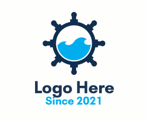 Port - Ship Wheel Marine logo design