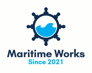 Ship Wheel Marine  logo design