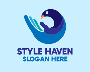 Hand Blue Bird Logo