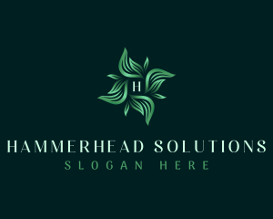 Leaves Wreath Wellness logo design