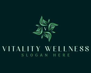 Leaves Wreath Wellness logo design